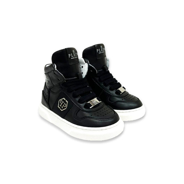 Boys Black Hi-Top Hexagon Sneaker
