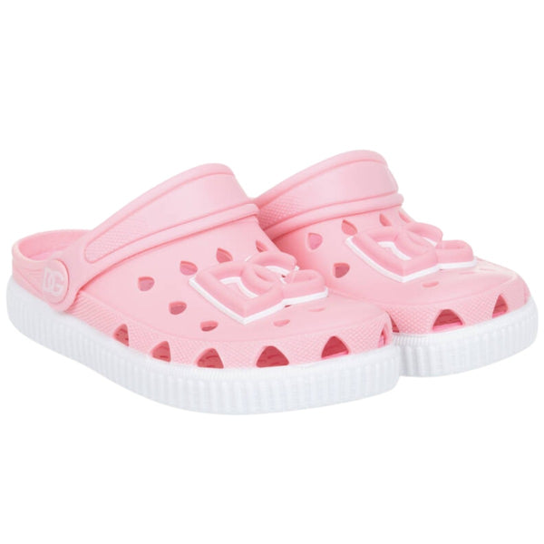 Girls Pink DG Logo Clog Sandals