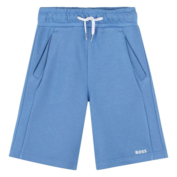 Boys Blue Logo-Print Cotton Shorts