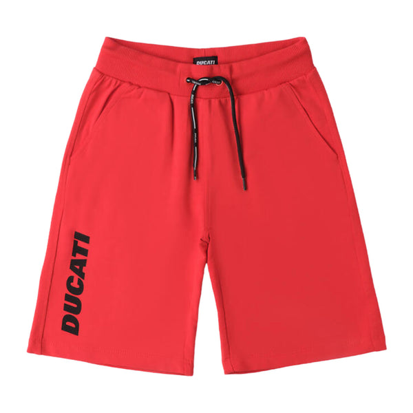 Boys Red Logo Print Shorts