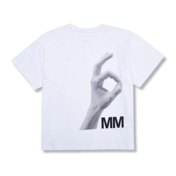 White T-shirt with six hand front print