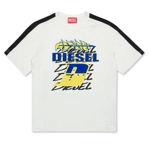 Boys White Logo-Print T-shirt