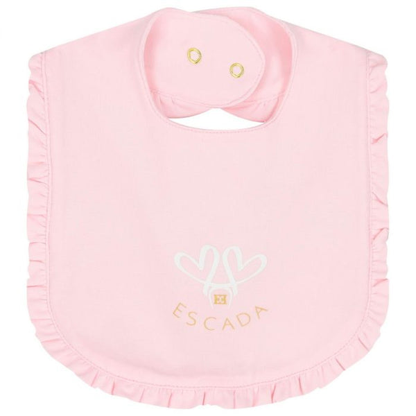 Baby Girls Pink Logo-Print Bibs