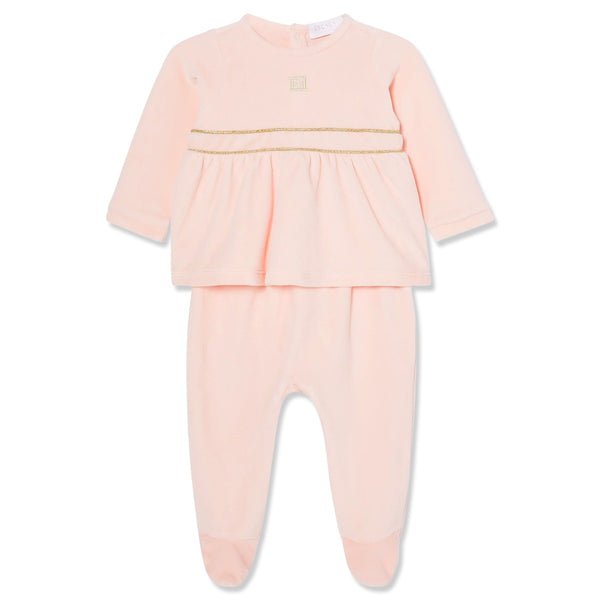 Baby Girls Embroidered-Logo Rompers Set