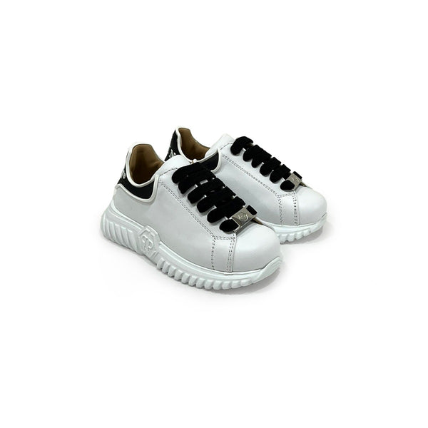 Kids White Leather Sneakers