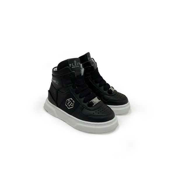 Kids Black leather Trainers