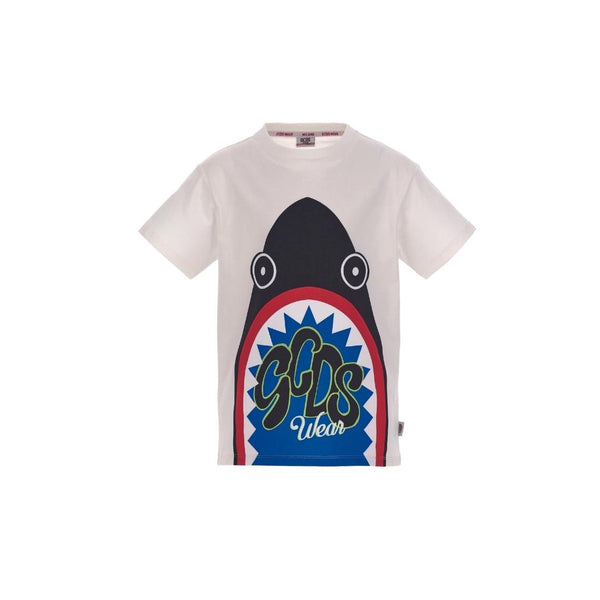 GCDS Kids White Logo-Print Detail T Shirt