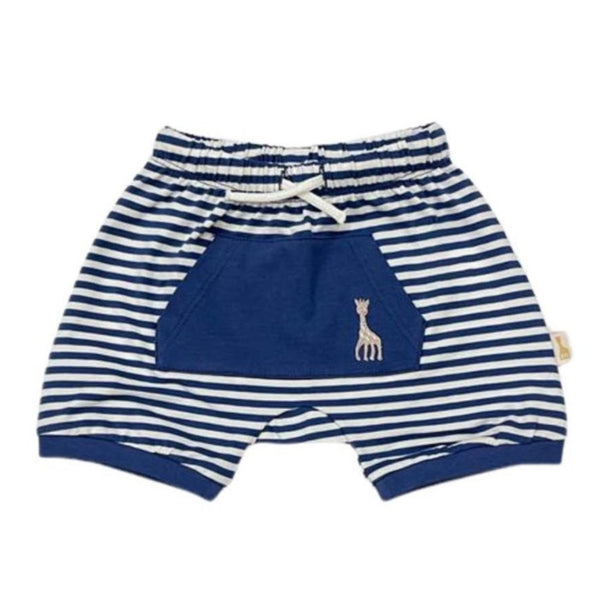 Blue Cotton Giraffe Shorts