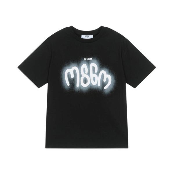 Boys Black Logo-Print Cotton T-Shirt