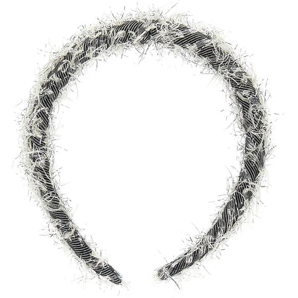 Girls Black Lurex Fringe Headband