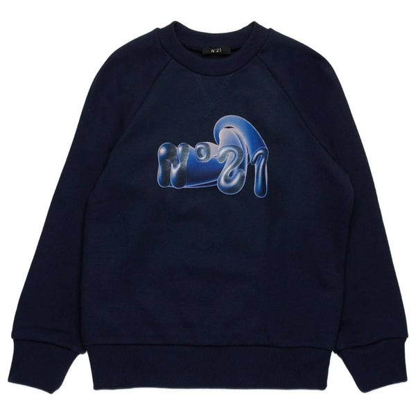 Boys Blue Logo-Print Hoodie