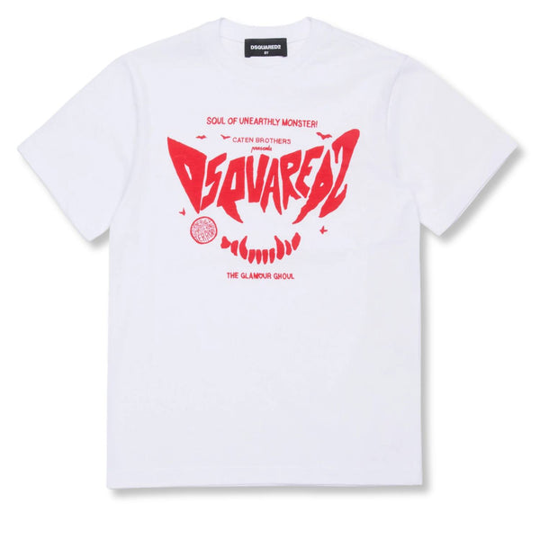 Unisex White Logo-Print T-Shirts