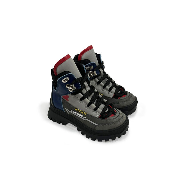 Boys Colour-Block Panel Ankle Boots