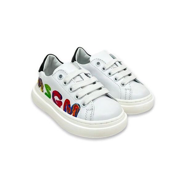White Leather Logo Trainers