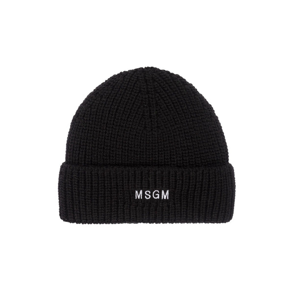 Black Wool Logo Hat