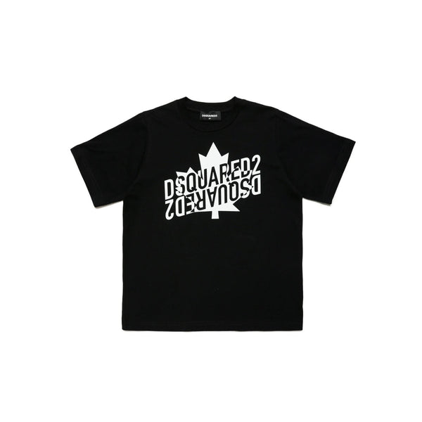 Kids Black Cotton Half Sleeves T-Shirt