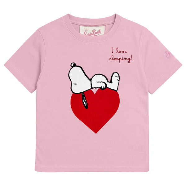 Girls Pink Heart Logo Print T-Shirt