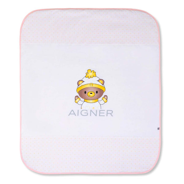 Baby Girls Pink Teddy-Print Blanket (85cm)