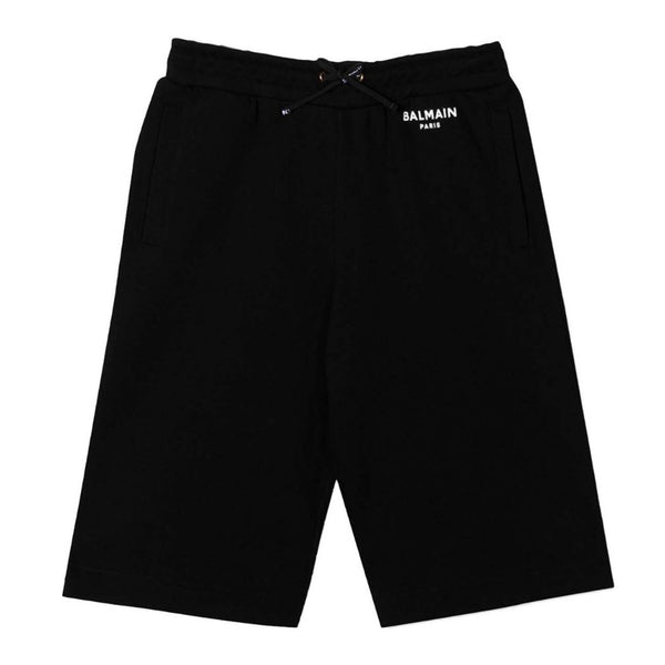 Boys Black Balmain Cotton Bermuda