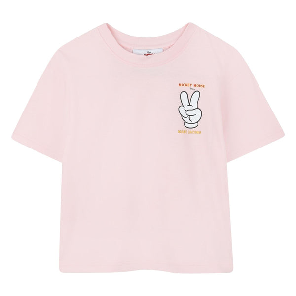 Girls Pink Graphic-Print T-Shirts