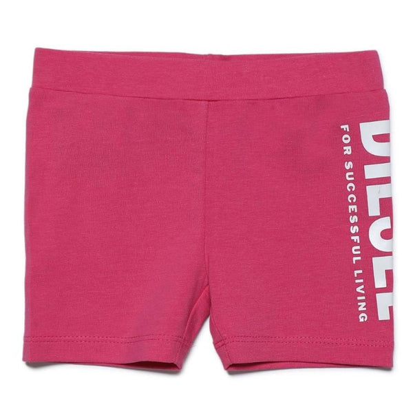 Pink Shorts With Logo Print & Elasticized Waistband