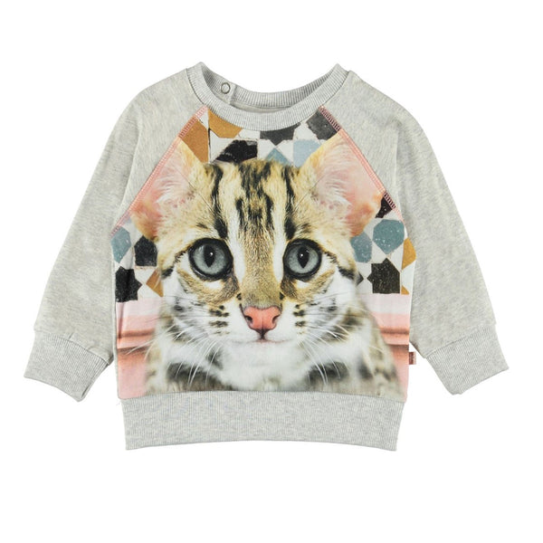 Girls Grey Cotton Sweatshirt