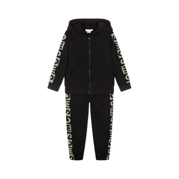 Unisex Black Cotton SMC Logo Tracksuit