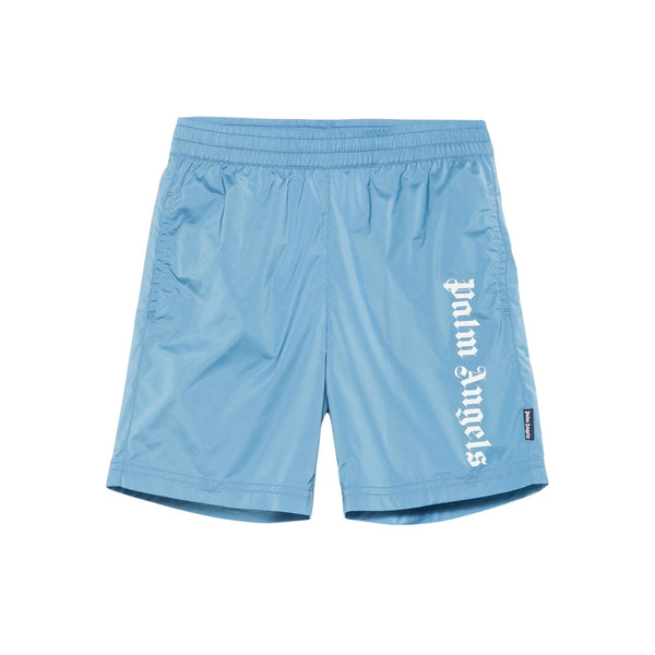 Boys Blue Logo-Print Swim Shorts