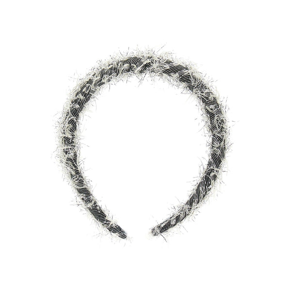 Girls Black Lurex Fringe Headband