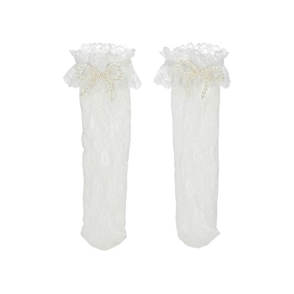 Girls White Lace Socks