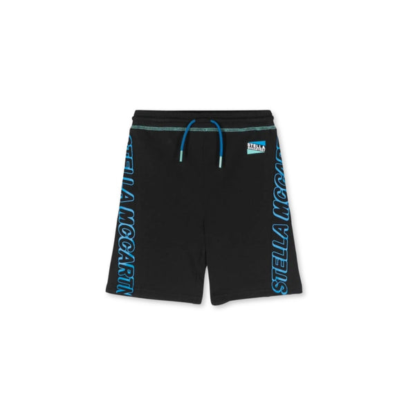 Boys Black  Logo-Tape Sides Shorts
