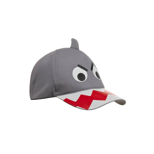 Boys Grey Cotton Shark Cap