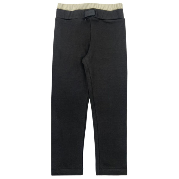 Girls Dark Grey Waist Logo-Patch Leggings