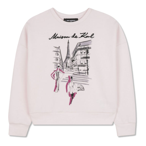 Girls Pink Graphic-Print Sweatshirts