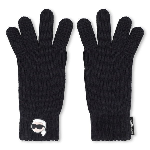Boys Black Knitted Gloves