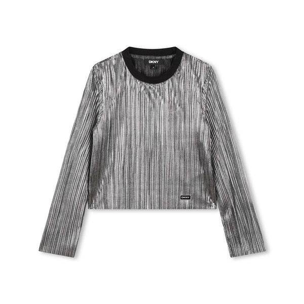 Girls Silver Metallic Effect T-Shirt