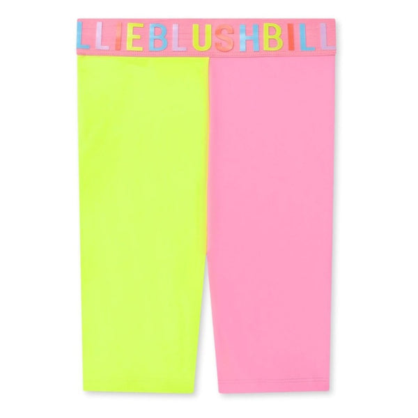 Girls Pink & Yellow Logo-Waistband Trouser