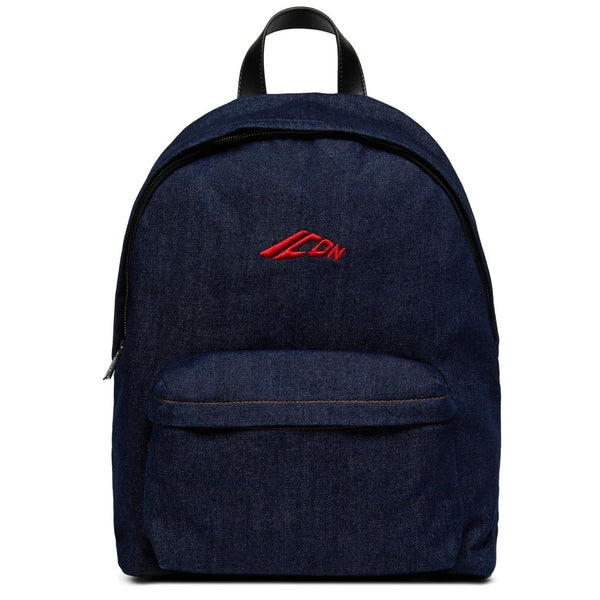 Unisex Denim Blue Logo-Embroidered Backpack (39cm)