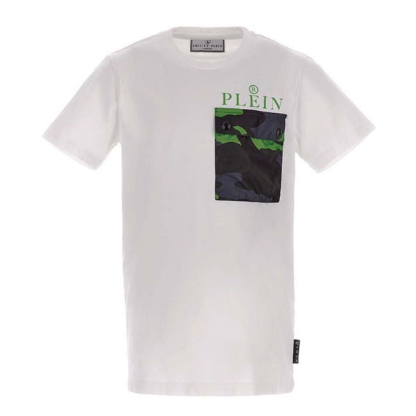 Boys White Logo-Print T-Shirt
