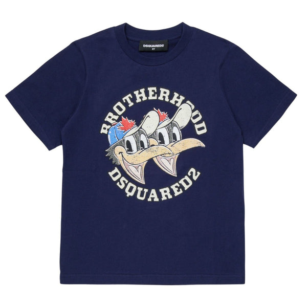Unisex Navy Blue Logo-Print T-Shirt
