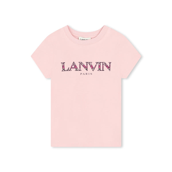 Girls Pink Logo-Print Cotton T-Shirt