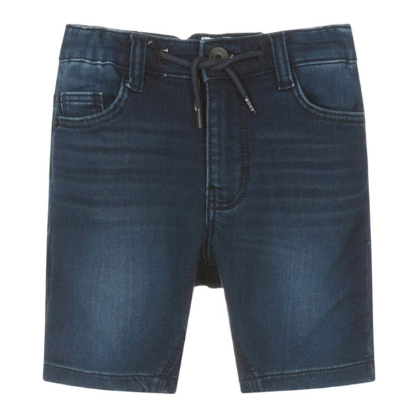 Boys Dark Blue Jersey Denim Shorts