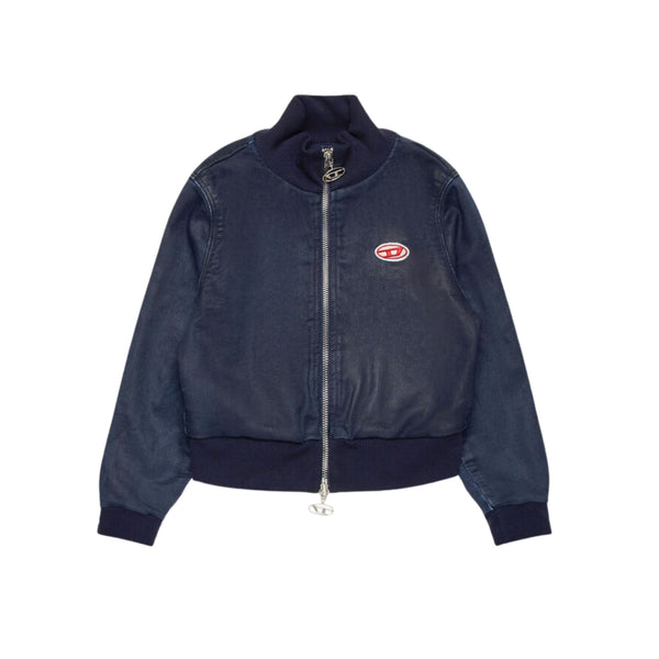 Unisex Navy Blue Logo-Embroidered Jacket