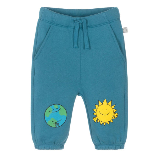 Baby Unisex Blue Sun & Earth-Print Joggers