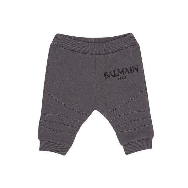 Baby Boys Grey Logo-Print Track Pants
