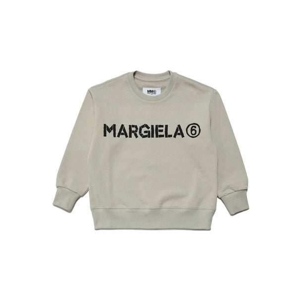 Kids Grey Cotton Logo Print Sweatshirt