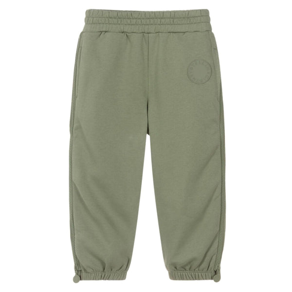 Boys Green Joggers with Zipped Slogan Sides
