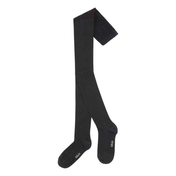Girls Black Logo-Print Glitter Tights