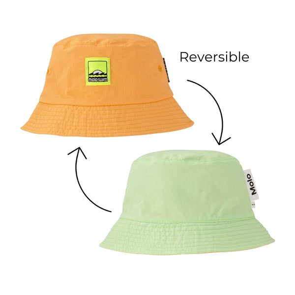 Kids Orange & Lime Green Reversible Bucket Hat