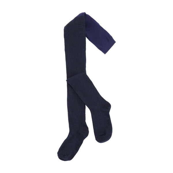 Girls Dark Blue Tights With Glitter And An Elastic
